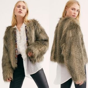 NWT Free People Faux Fur Jacket